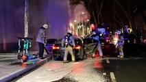 Beşiktaş'ta olaylı gece: Lüks aracının yandığını görünce önce ağladı, sonra kavga etti