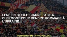 Le cliché bicolore bleu-jaune rend hommage à Clermont, hommage à l'Ukraine