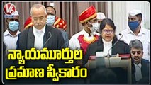 Ten Honorable Judges Takes Oath In Telangana High Court _ Hyderabad _ V6 News