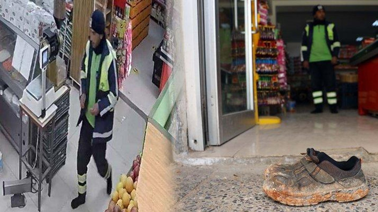 ‘Market kirlenmesin’ diye çamurlu ayakkabılarını çıkarıp, alışveriş yaptı