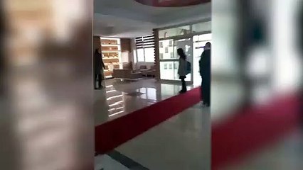 Okul müdürü kediyi tekmeleyerek dışarı attı