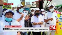 Emolienteros protestan por presuntos cobros indebidos de la Municipalidad de La Victoria