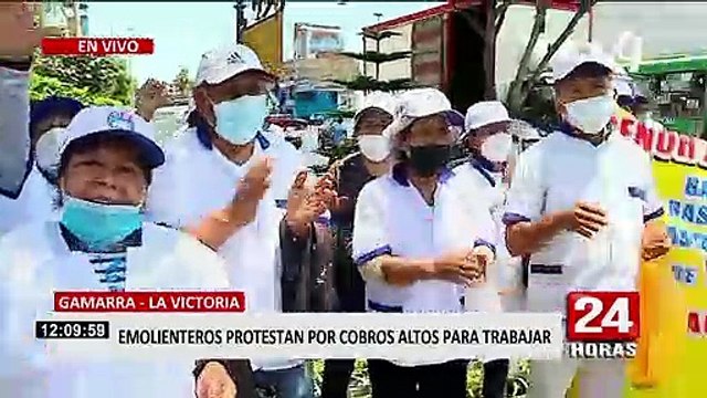 Emolienteros protestan por presuntos cobros indebidos de la Municipalidad de La Victoria