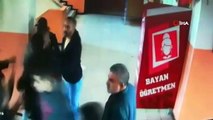 Okula çağırılan veli terör estirdi...O anlar kamerada