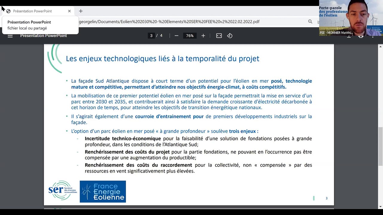 Éoliennes en mer Nouvelle-Aquitaine - Réunion éolien 2030 - 22022022