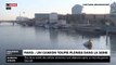 Regardez les images d’un camion-toupie tombé ce matin dans la Seine - Deux personnes, dont une en urgence cardio-respiratoire, transportées à l’hôpital - VIDEO