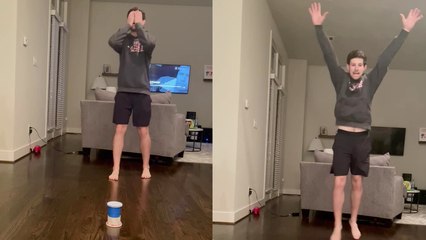 'Trickshot maestro attempts an ANNOYINGLY FUN 'combo cup' shot '