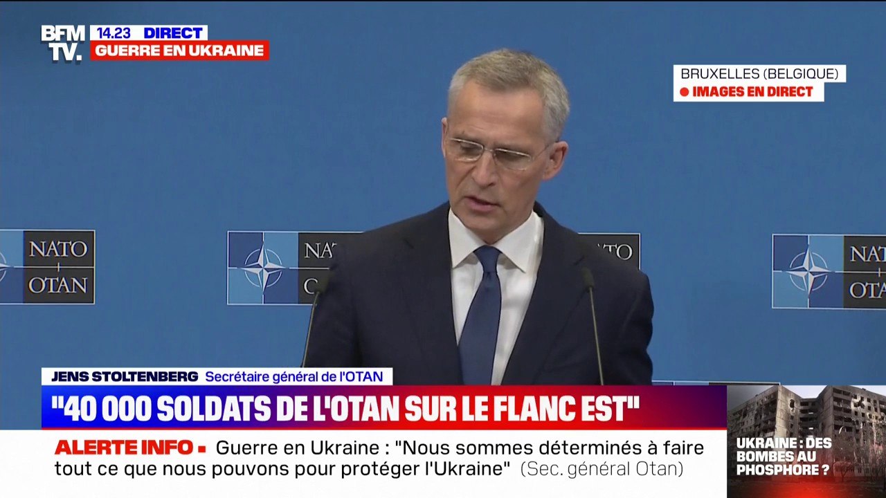 Guerre en Ukraine: l'OTAN "s'est mis d'accord pour apporter une aide à l'Ukraine en soutenant son droit à la légitime défense"