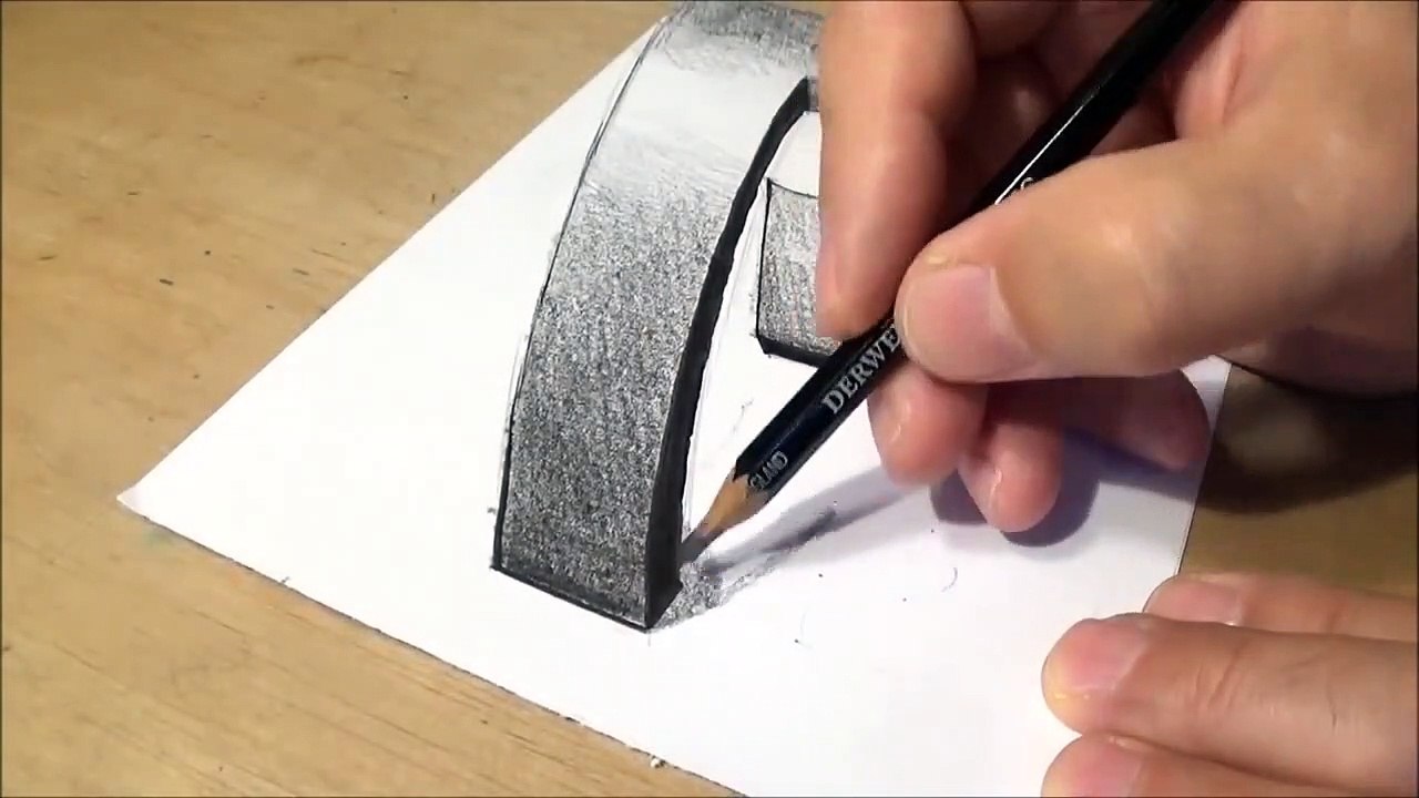 Drawing 3D Letter with Graphite Pencils - How to Draw 3D Letter P - Trick Art for Kids - Adults