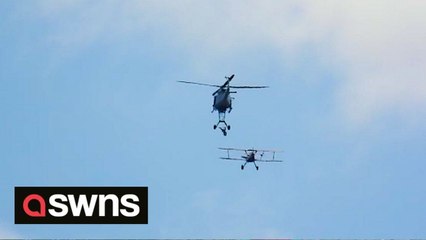 Birdwatching woman witnesses death-defying aerial stunt believed to be for the new Mission Impossible