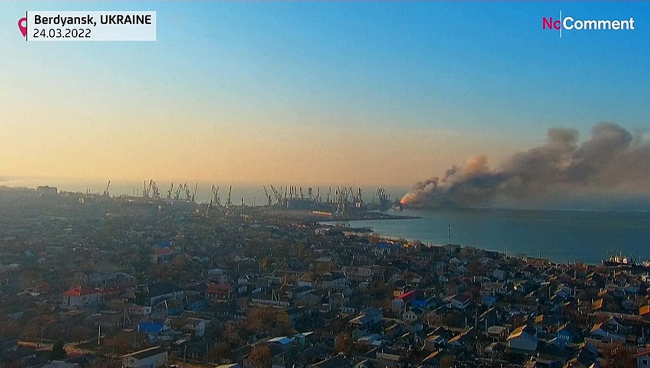 Russian naval vessel destroyed in Azov Sea near Mariupol