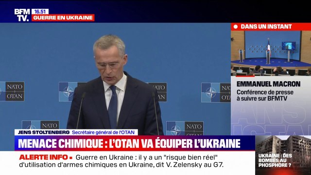 Jens Stolenberg annonce que l'Otan va fournir des équipements à l'Ukraine contre des menaces biologique, radiologique et nucléaire
