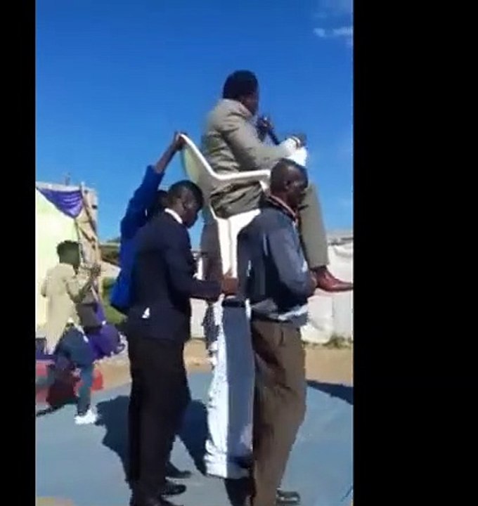 Too holy to stand on his own feet to preach