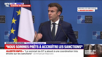 Emmanuel Macron sur la Russie: "Nous sommes prêts à accroître ces sanctions à chaque fois que cela sera nécessaire