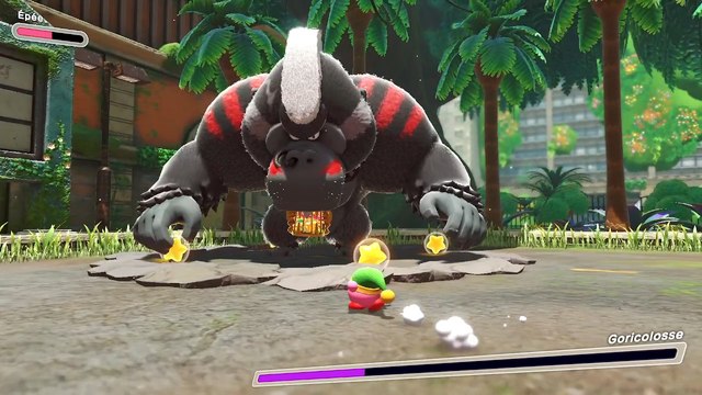 Bataille au centre commercial Kirby et le monde oublié : Vaincre le Boss Goricolosse