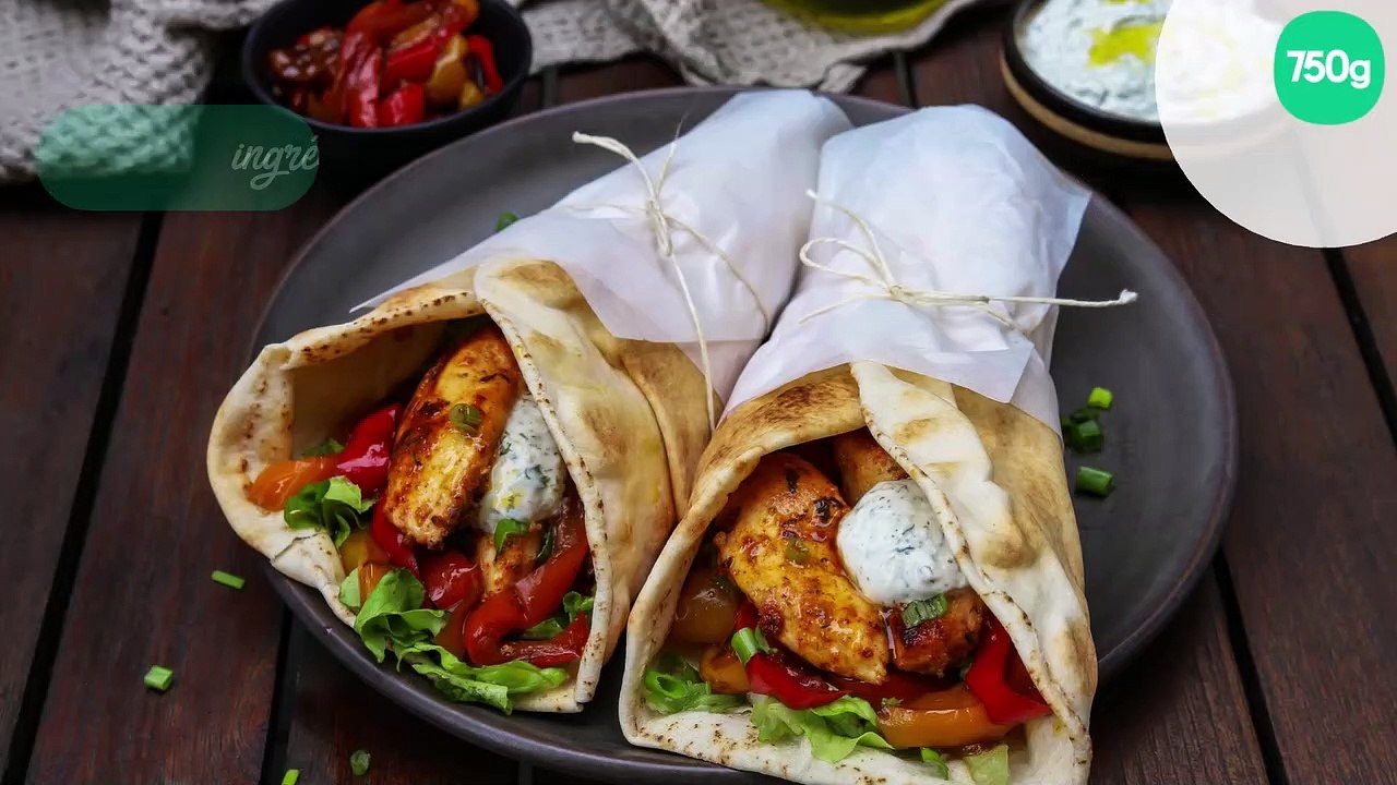 Gyros au poulet et poivrons