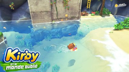 Plage à l’abandon Kirby et le monde oublié : Waddle, noix toc toc, enseigne... ne rien louper