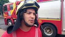 Bombeiros de Umuarama socorrem trabalhador na obra do Restaurante Popular