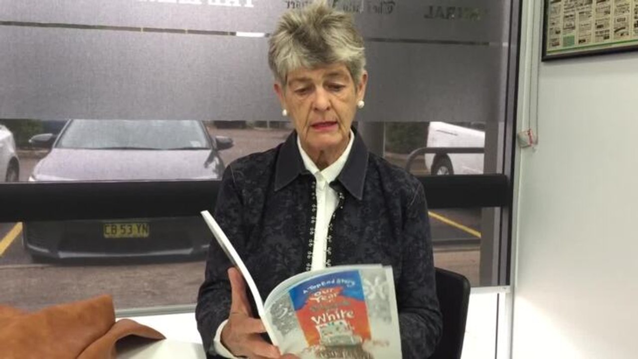 Leith Russell reading an excerpt from her book