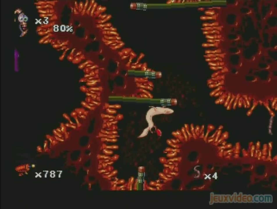 Earthworm Jim 2 : 2/3 : Salamandre au clair de lune et jeu télévisé