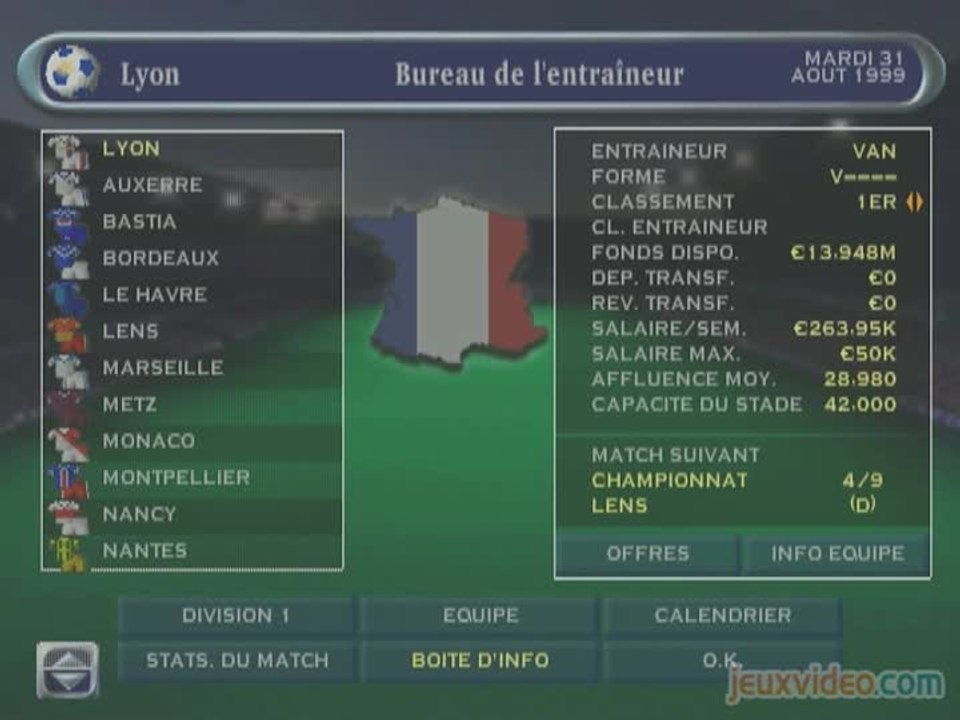 Test de Guy Roux Manager 2000 sur GB par
