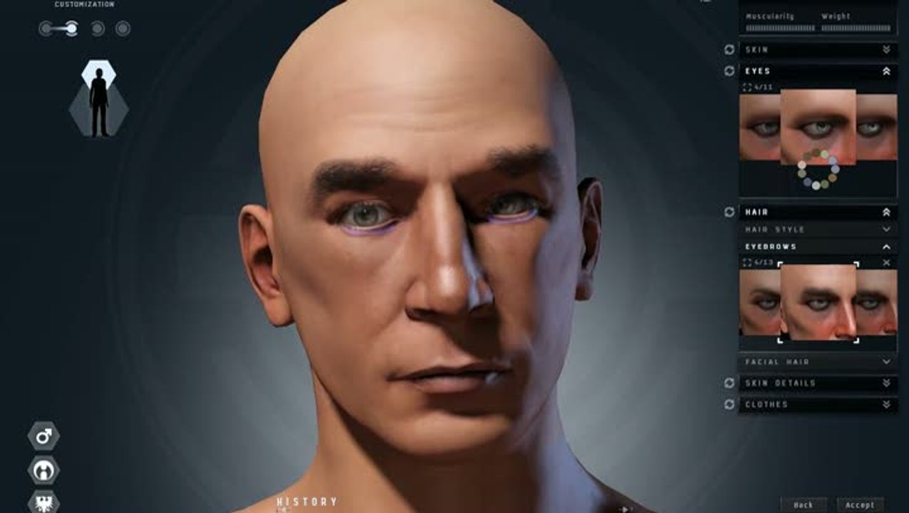 EVE Online : Editeur de création de personnages