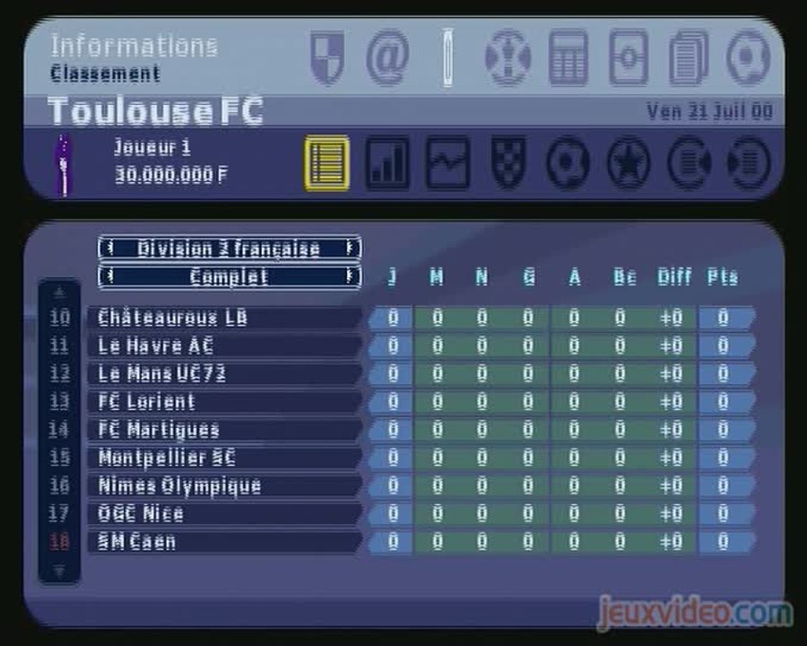 Roger Lemerre : La Sélection des Champions 2001 : Interface