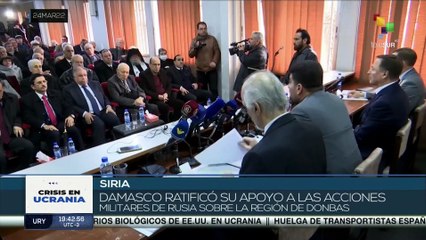 Siria ratifica su apoyo a la respuesta militar rusa de proteger la Región del Donbás
