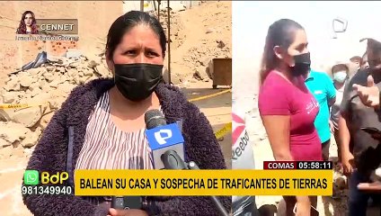 Download Video: Comas: Presuntos traficantes de terrenos balean casa de dirigente vecinal