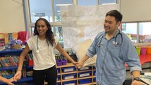Student doctors teach health education, March 25, Beaudesert Times