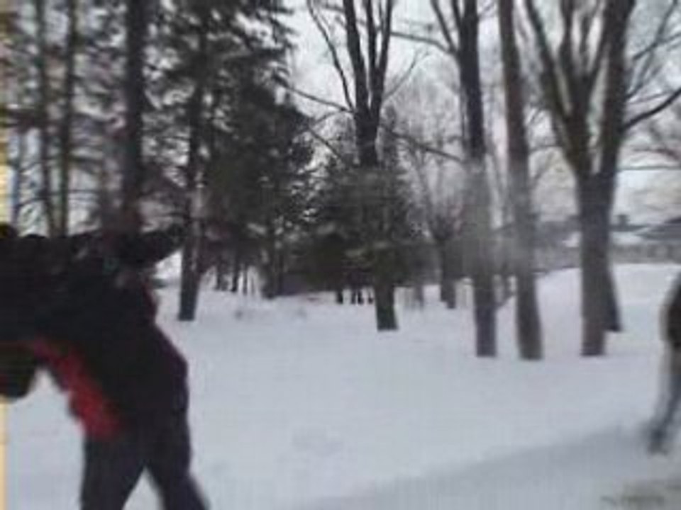 Bataille de neige à la chute