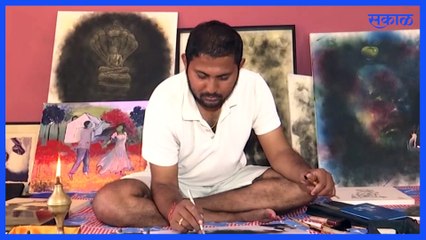 Odisha | ओडिशाच्या कलाकाराने बनवले योगी आदित्यनाथ यांचे  स्मोक पोर्ट्रेट  | Sakal |