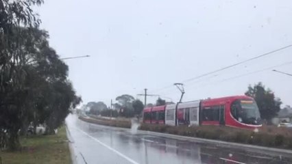 Snow Flurry Observed at Flemington Road, Franklin, ACT