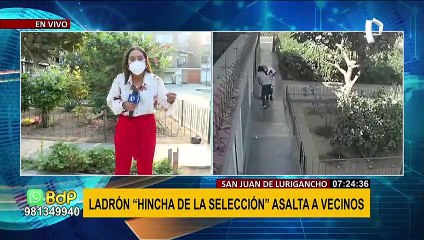 ¡La camiseta no se mancha!: Ladrón con polo de la “Bicolor” asalta a vecinos en SJL