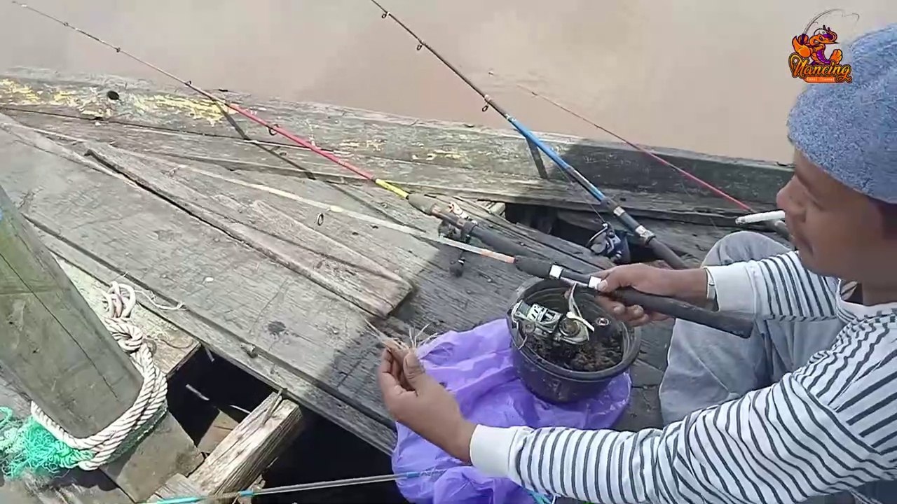 CARA MANCING UDANG PALING MUDAH, CUKUP LEMPAR DEKAT AUTO DISAMBAR IKAN BABON