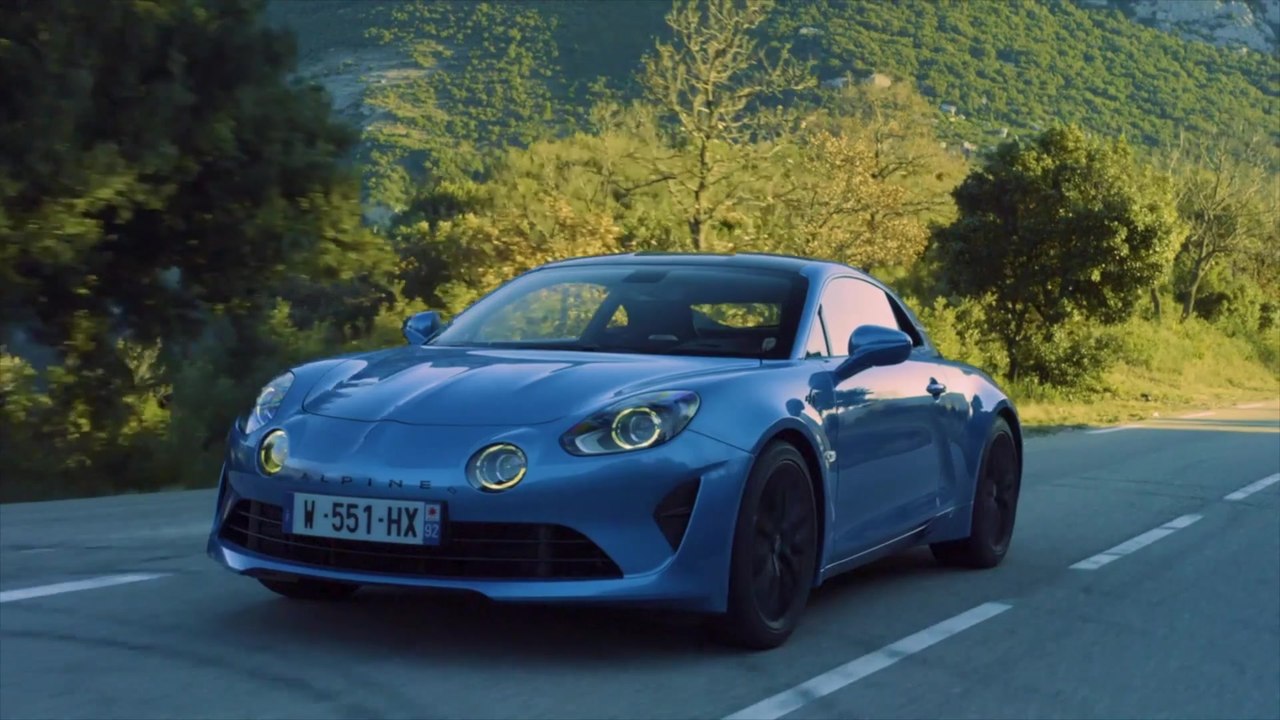 Alpine A110 S in Alpine Blue & Carbone Roof Driving Video - video ...