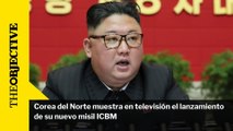 Corea del Norte muestra en televisión el lanzamiento de su nuevo misil ICBM