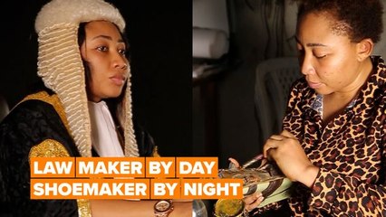 The woman who puts shoes on barefoot students