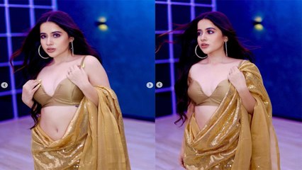 Urfi Javed ने golden saree में ढाया कहर, चंद मिनटों में viral हुई तस्वीरें | FilmiBeat