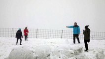 طبقة كثيفة من الثلوج تغطي مرتفعات الجولان