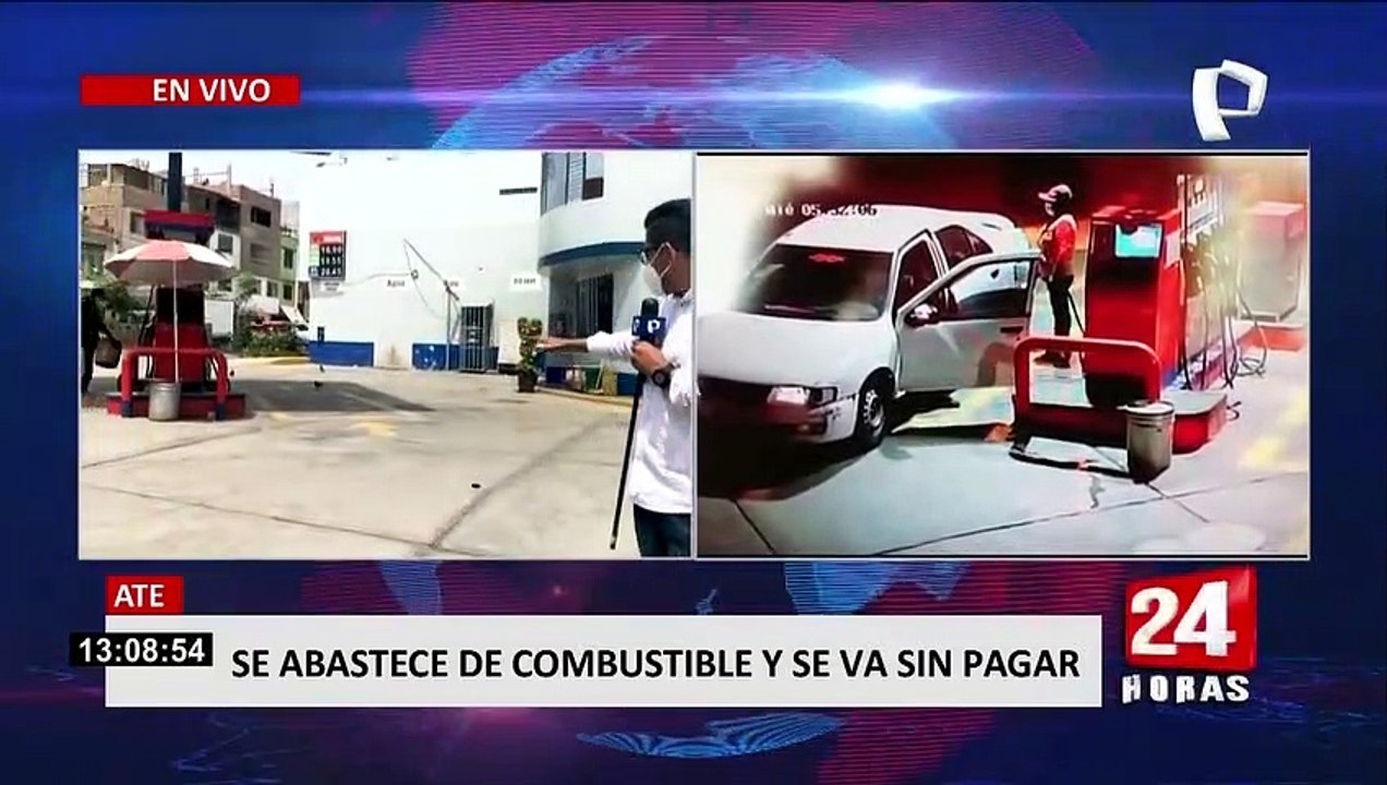 Ate Vitarte: ¡Pepe el vivo! sujeto llena su auto de combustible y se va sin pagar