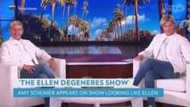 Amy Schumer Surprises Ellen DeGeneres by Dancing Onto Her Talk Show Set Dressed Exactly Like Her