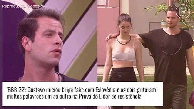 'BBB 22': Gustavo troca xingamentos com Eslovênia em crítica à fuga do Paredão. 'Casal Disney'