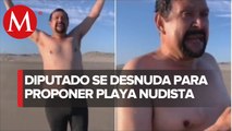 Quitándose la ropa, diputado propone playa nudista en Sinaloa