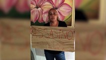 Manifestantes gravam vídeo pedindo por justiça para o jovem Ailson Augusto Ortiz
