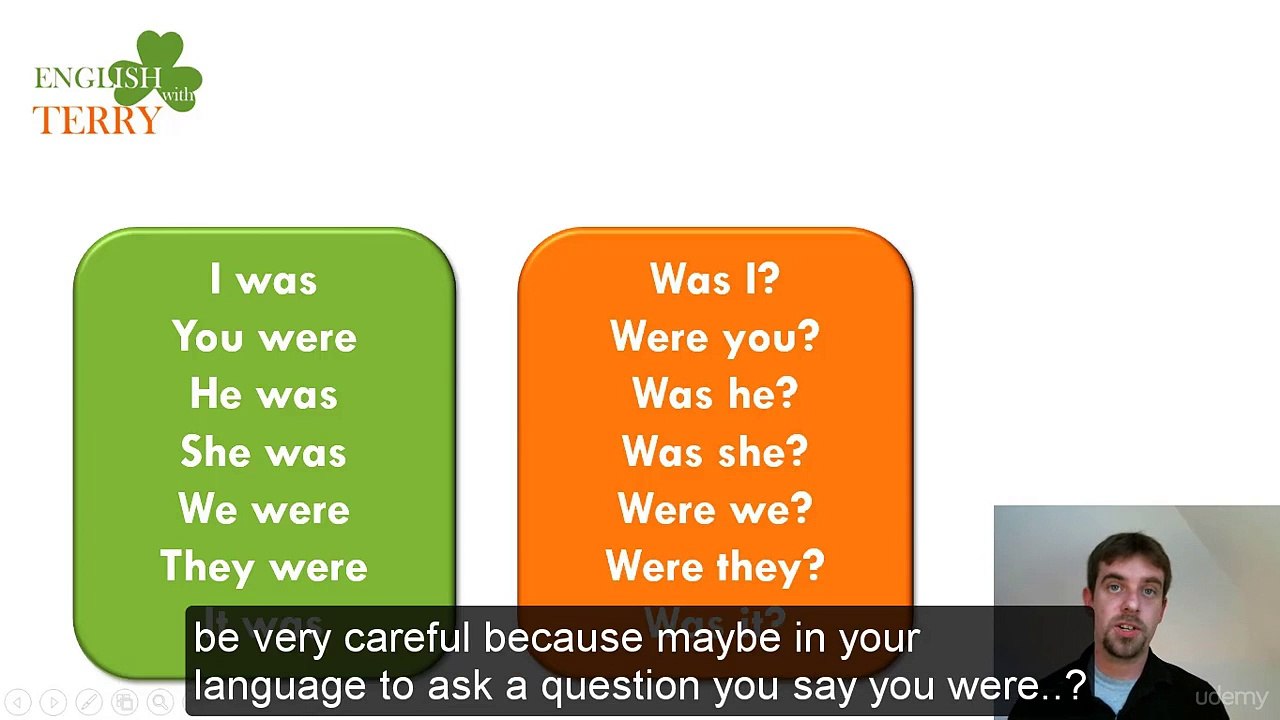 9. Past tense of the verb TO BE  and native pro...