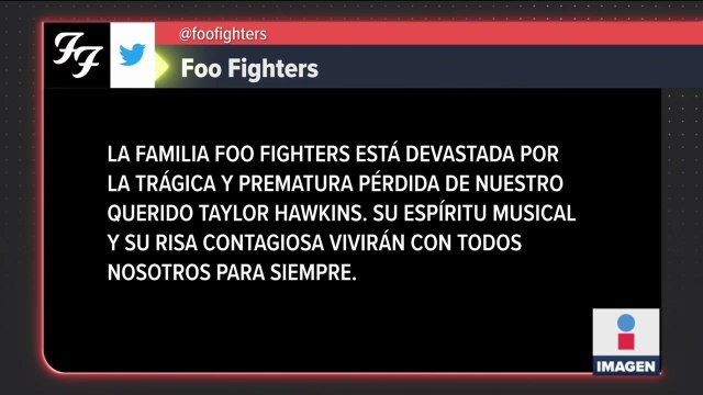 Murió Taylor Hawkins, baterista de Foo Fighters