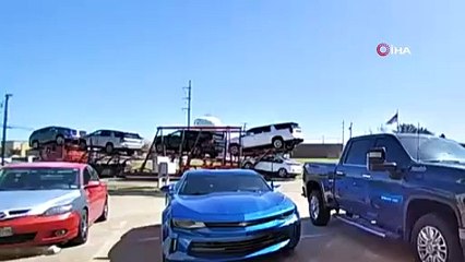 Texas'ta helikopterin düştüğü anlar kamerada