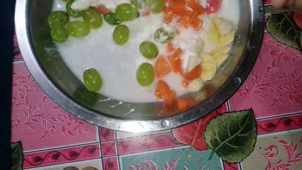 Curd with fruit salad Nepali Mubarak