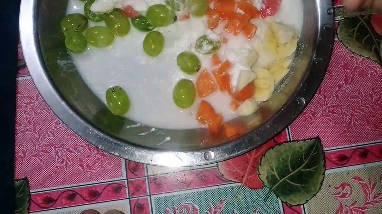 Curd with fruit salad Nepali Mubarak